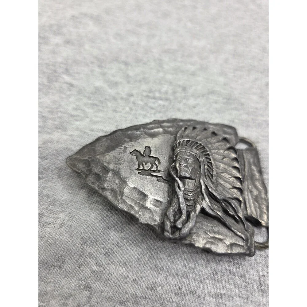 1988 Siskiyou Native American Arrowhead Chief Belt Buckle